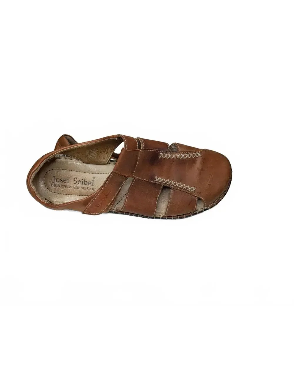 Josef Seibel Men's Brown Leather Fisherman Sandals EU 41